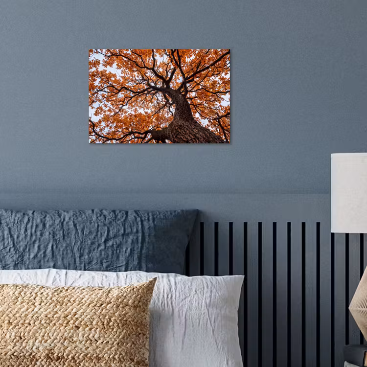 Boom - Bladerdak - Herfst - Oranje - Sfeervol poster papier klein -sfeer2