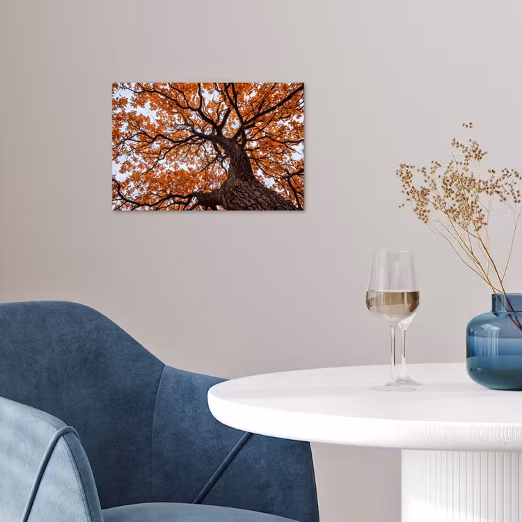 Boom - Bladerdak - Herfst - Oranje - Sfeervol poster papier klein -sfeer3