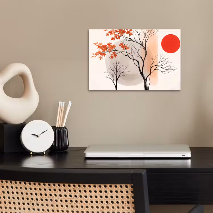 Poster - Tree - Red - Abstract - Boom - Rood - Abstract poster papier klein