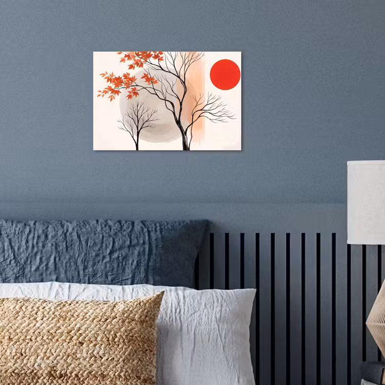 Poster - Tree - Red - Abstract - Boom - Rood - Abstract poster papier klein