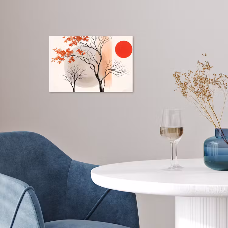 Poster - Tree - Red - Abstract - Boom - Rood - Abstract poster papier klein