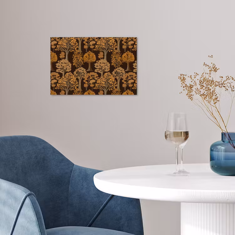 Bomen - Patroon - Bruin poster papier klein 62 -sfeer3