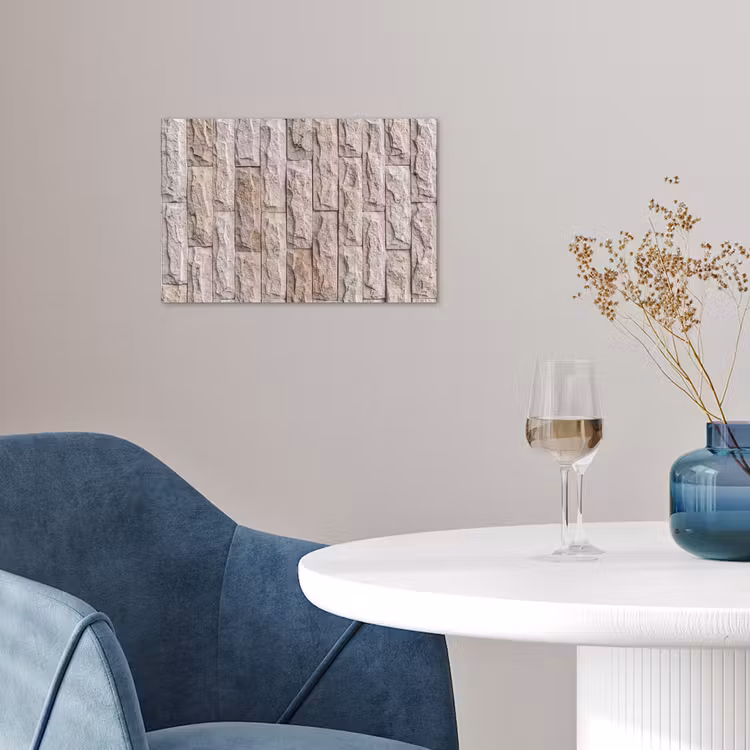 Muur - Steen - Ruw - Beige - Textuur poster papier klein -sfeer3