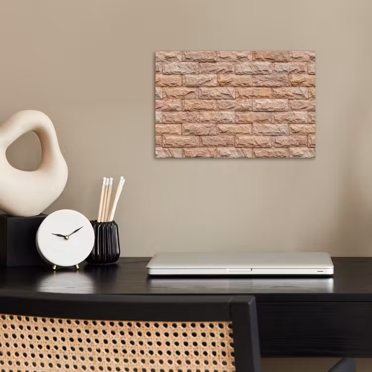Muur - Steen - Ruw - Textuur - Beige poster papier klein -sfeer1