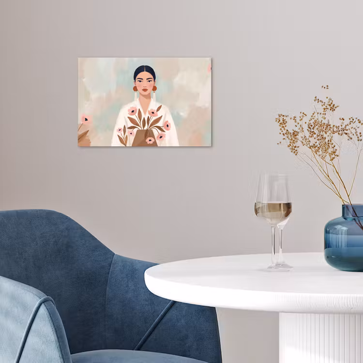 Vrouw - Kimono - Pastel poster papier klein -sfeer3
