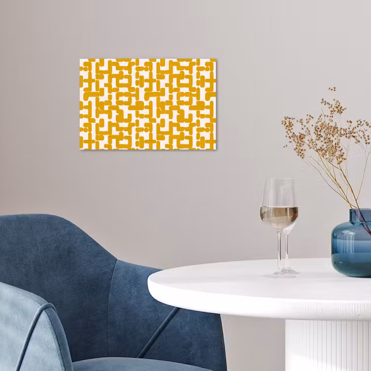 Geel - Beige - Patroon poster papier klein 62 -sfeer3