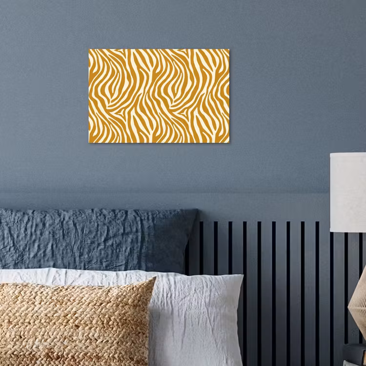 Zebra - Klassiek - Oker - Geel poster papier klein 62 -sfeer2