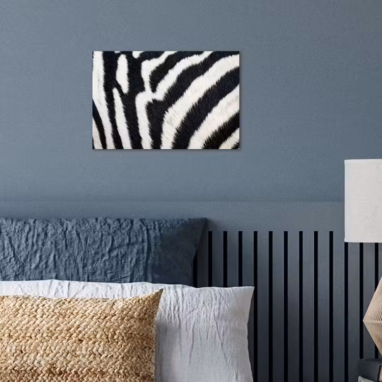 Zebra - Vacht - Klassiek - Zwart - Wit poster papier klein -sfeer2
