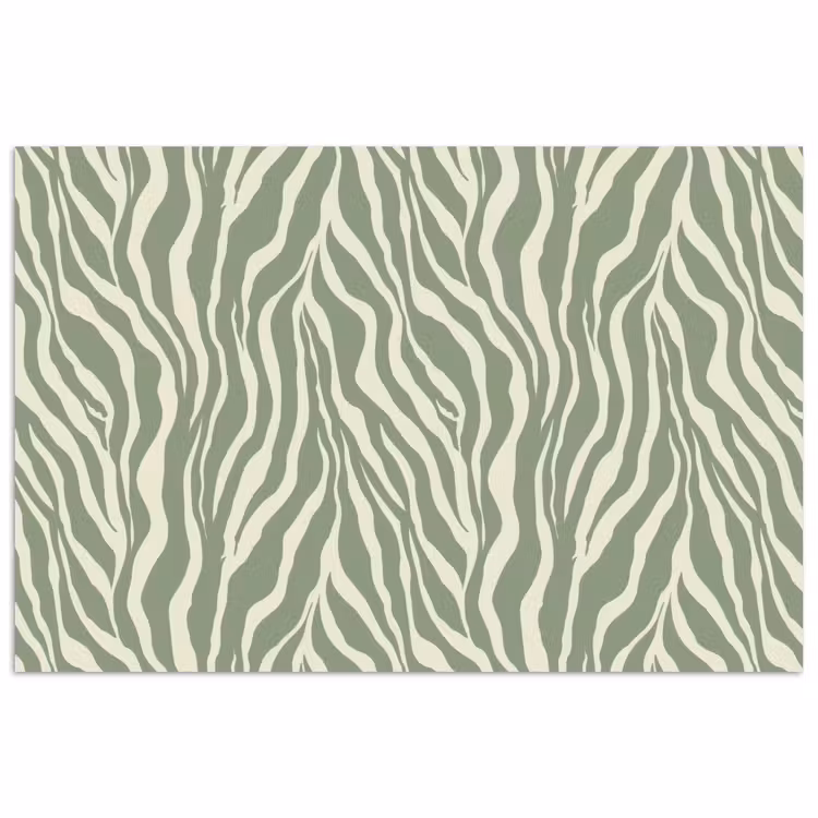 Zebra - Motief - Groen poster papier klein 62 -3d