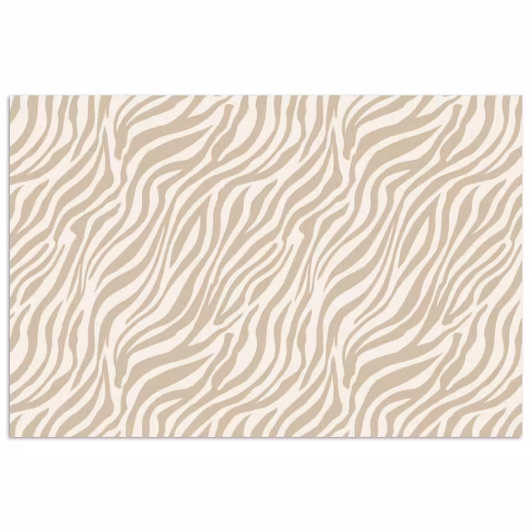 Zebra - Patroon - Beige poster papier klein 62 -3d
