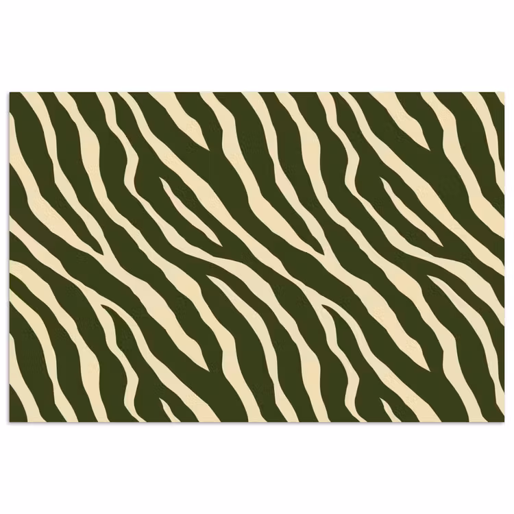 Zebra - Patroon - Groen poster papier klein 62 -3d