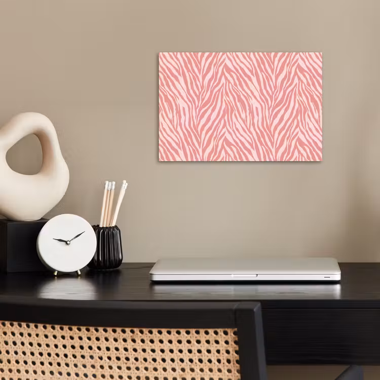 Zebra - Print - Roze poster papier klein 62 -sfeer1