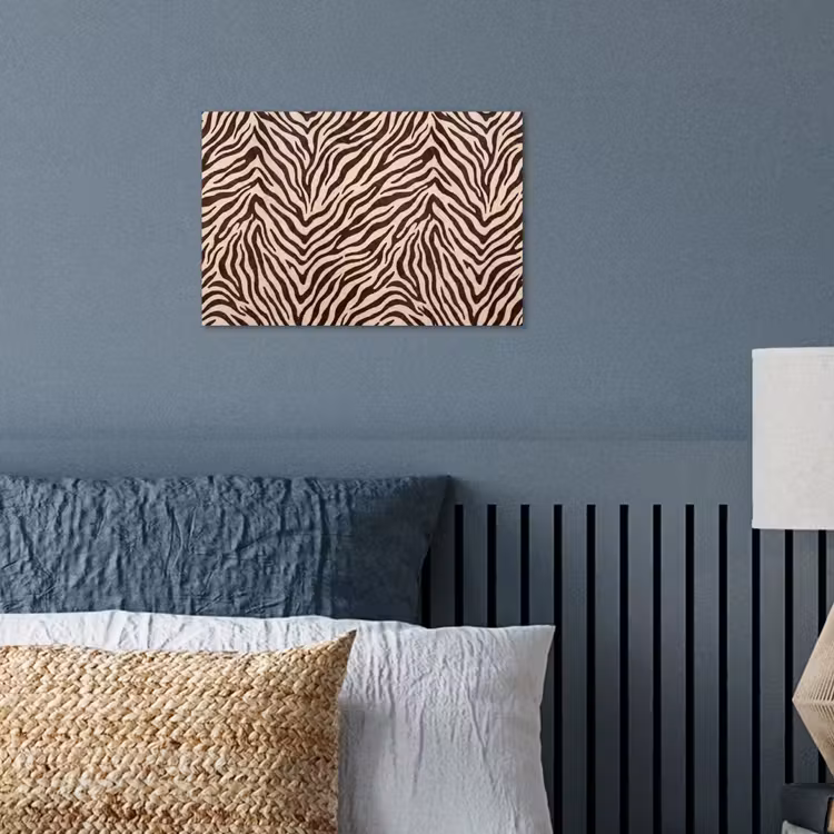 Zebra - Strepen - Bruin poster papier klein -sfeer2