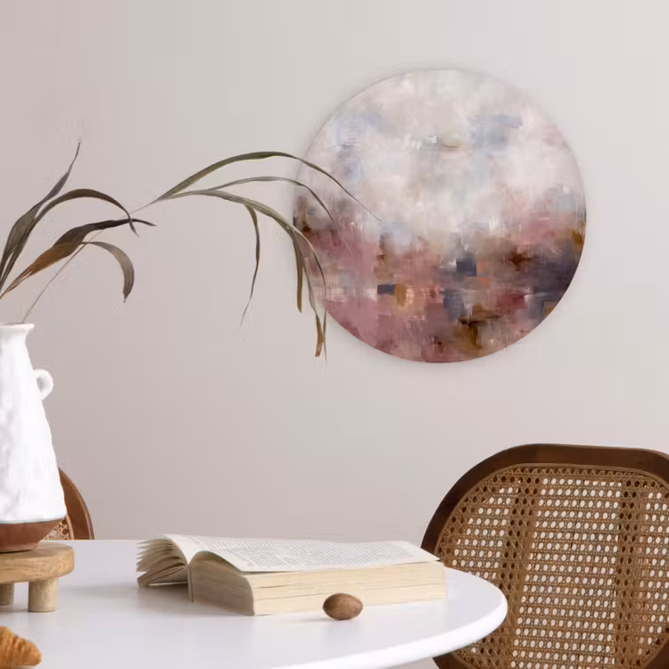 Abstract - Vloeiend - Kunst - Modern - Beige Wandcirkel kunststof plaat 5mm dik klein -sfeer4