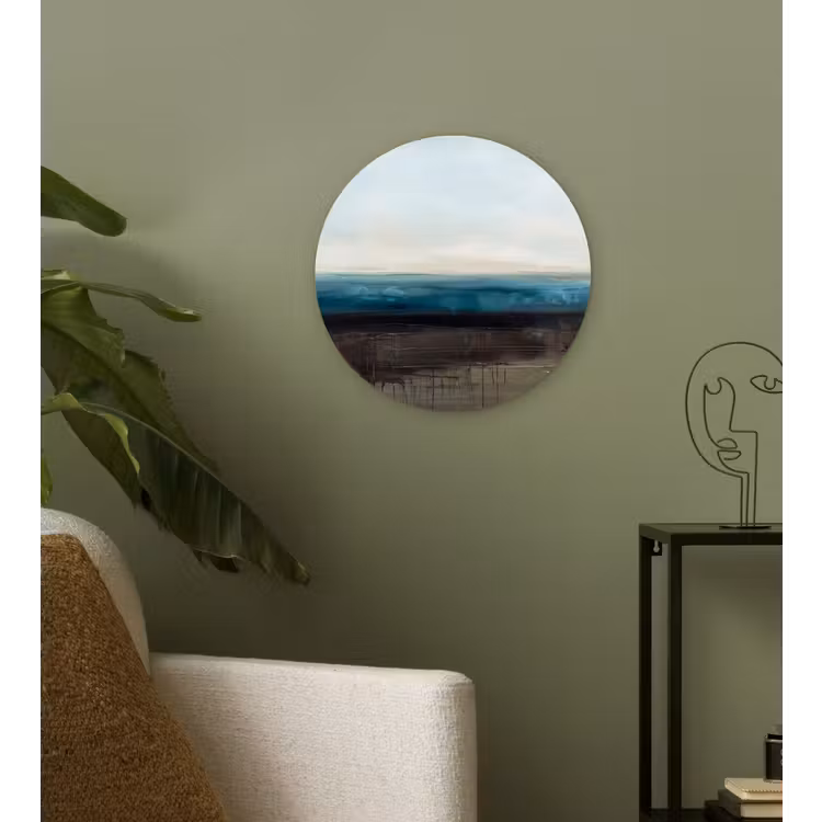 Abstract - Landschap - Horizon - Blauw - Modern Wandcirkel kunststof plaat 5mm dik klein -sfeer3