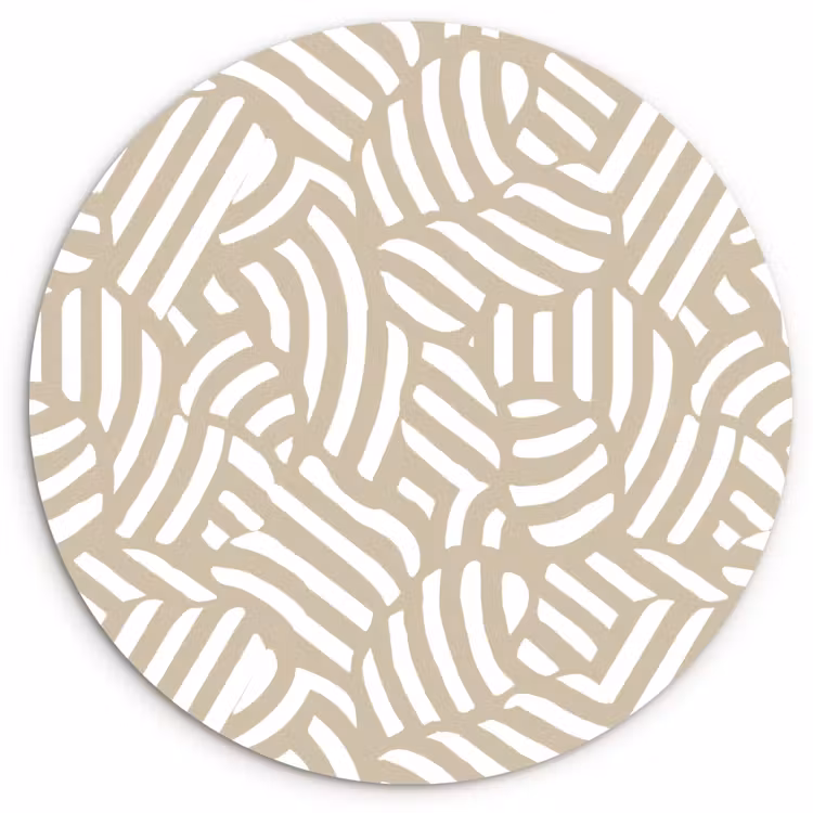 Abstract - Modern - Beige Wandcirkel kunststof plaat 5mm dik klein 188 -3d