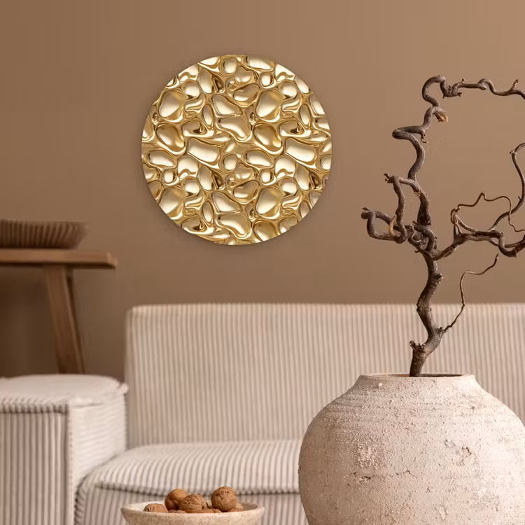 Abstract - Modern - Goud Wandcirkel kunststof plaat 5mm dik klein 188 -sfeer1