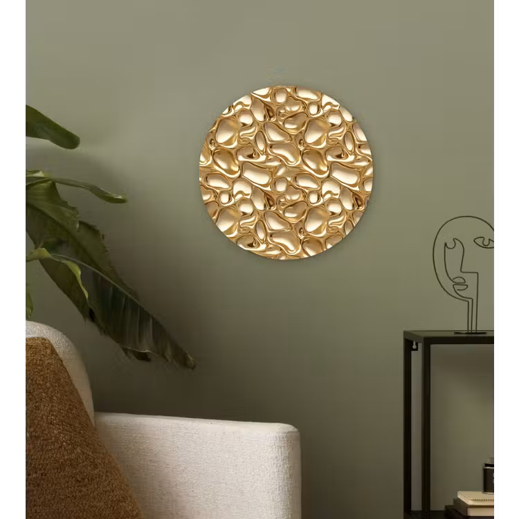 Abstract - Modern - Goud Wandcirkel kunststof plaat 5mm dik klein 188 -sfeer3