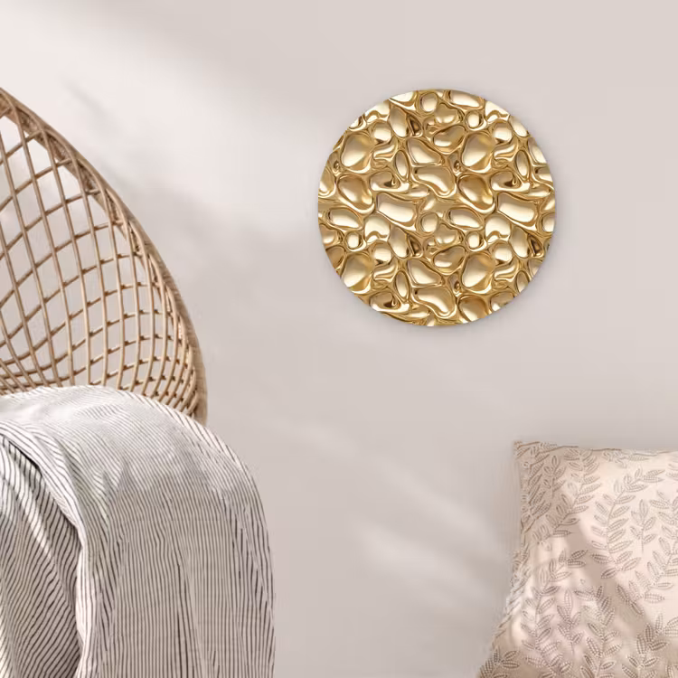 Abstract - Modern - Goud Wandcirkel kunststof plaat 5mm dik klein 188 -sfeer5