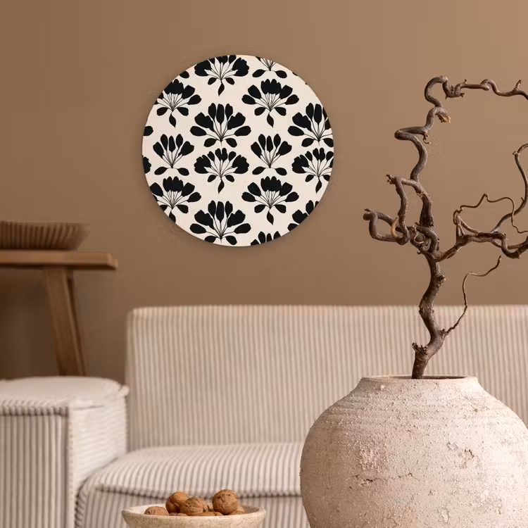 Abstract - Patroon - Zwart Wandcirkel kunststof plaat 5mm dik klein 188 -sfeer1