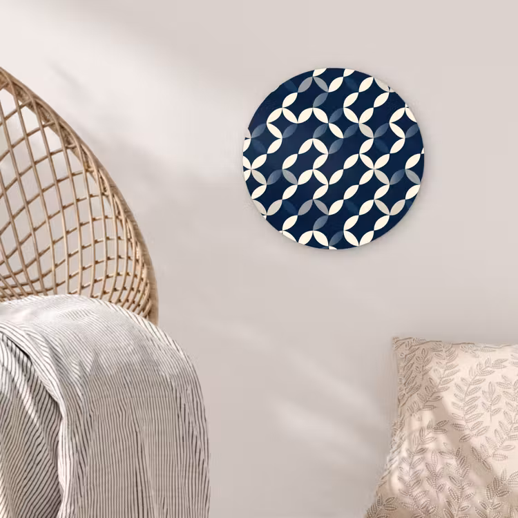 Abstract - Patroon - Blauw Wandcirkel kunststof plaat 5mm dik klein 188 -sfeer5