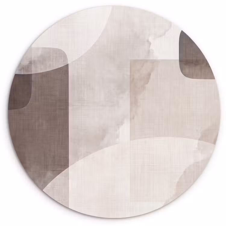 round wall art - Abstract Shapes - Beige - Abstracte vormen - Beige Wandcirkel kunststof plaat 5mm dik klein