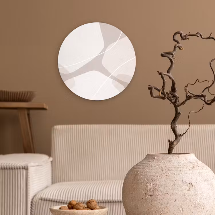 round wall art - Abstract - Shapes - Beige - Abstract - Vormen - Beige Wandcirkel kunststof plaat 5mm dik klein