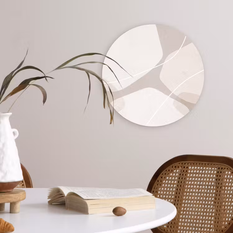 round wall art - Abstract - Shapes - Beige - Abstract - Vormen - Beige Wandcirkel kunststof plaat 5mm dik klein