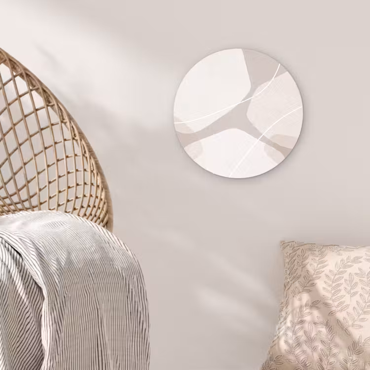 round wall art - Abstract - Shapes - Beige - Abstract - Vormen - Beige Wandcirkel kunststof plaat 5mm dik klein