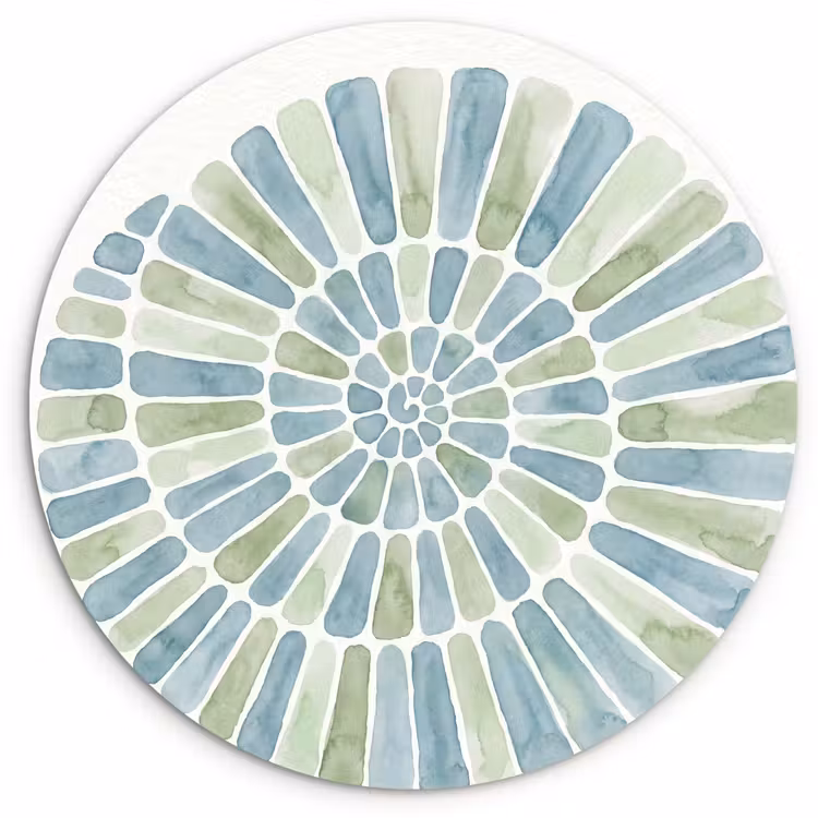 Abstract - Spiraal - Patroon - Modern - Blauw-Groen Wandcirkel kunststof plaat 5mm dik klein -3d
