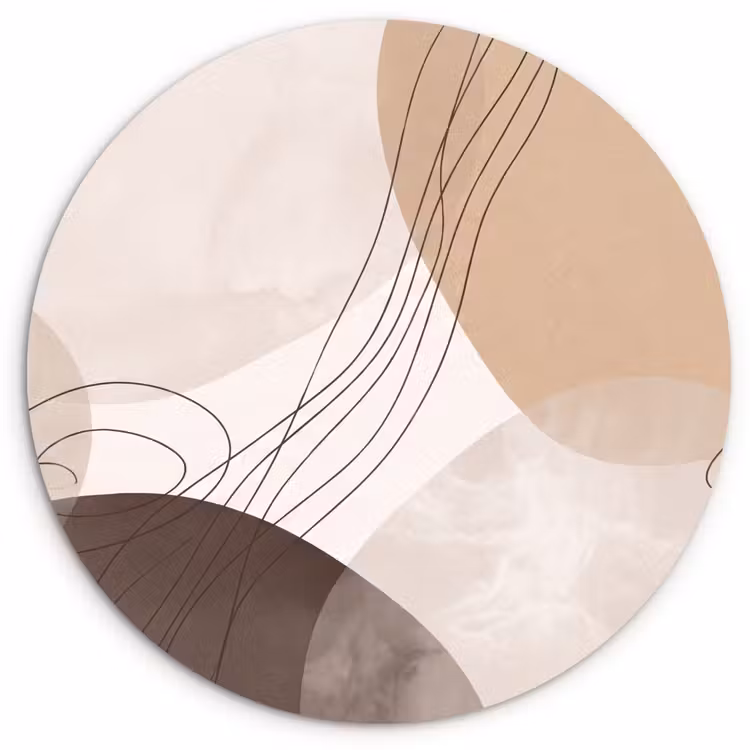 round wall art - Abstraction - Beige - Modern - Abstractie - Beige - Modern Wandcirkel kunststof plaat 5mm dik klein