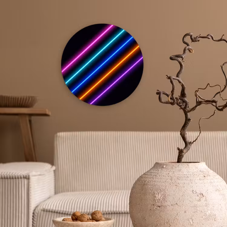 Esthetiek - Retro - Neon Wandcirkel kunststof plaat 5mm dik klein -sfeer1