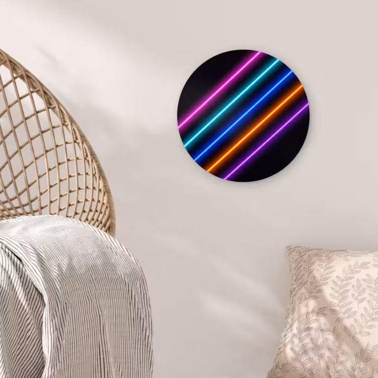 Esthetiek - Retro - Neon Wandcirkel kunststof plaat 5mm dik klein -sfeer5