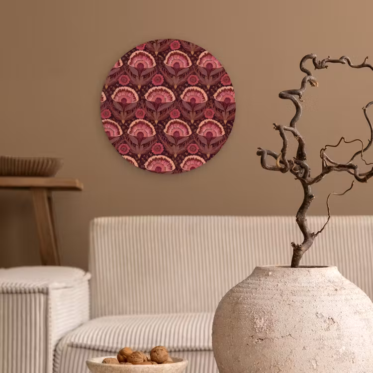 Antiek - Bloemen - Kleurrijk Wandcirkel kunststof plaat 5mm dik klein 188 -sfeer1