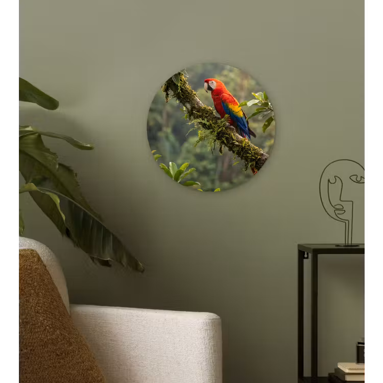 Ara - Jungle - Rood Wandcirkel kunststof plaat 5mm dik klein -sfeer3