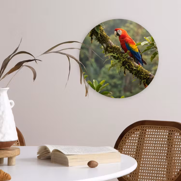 Ara - Jungle - Rood Wandcirkel kunststof plaat 5mm dik klein -sfeer4