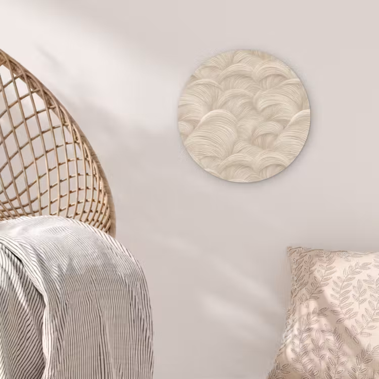 Bogen - Patroon - Beige Wandcirkel kunststof plaat 5mm dik klein 188 -sfeer5