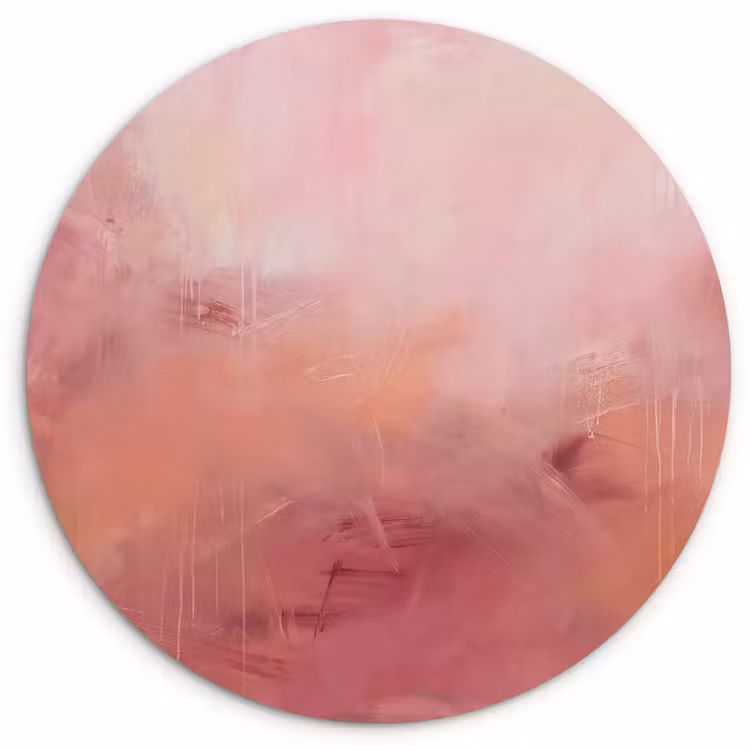 Kunst - Vloeiend - Pastel - Abstract Wandcirkel kunststof plaat 5mm dik klein -3d