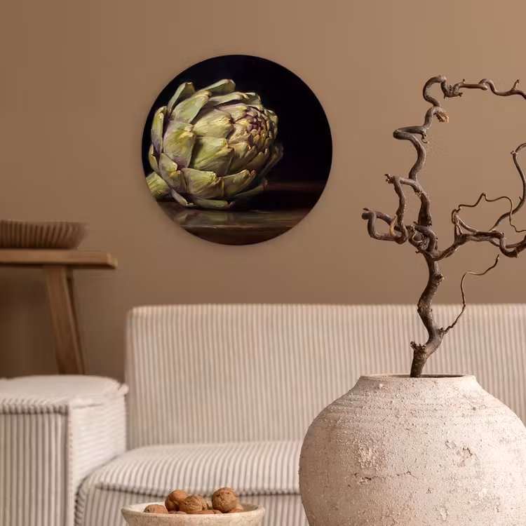 round wall art - Artichoke - Food - Classic - Artichok - Eten - Klassiek Wandcirkel kunststof plaat 5mm dik klein