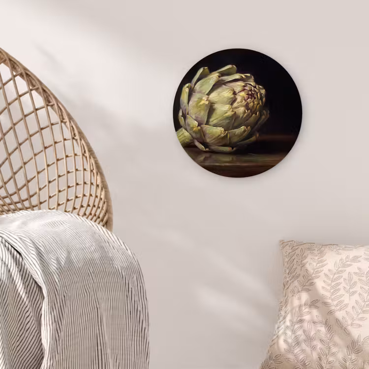 round wall art - Artichoke - Food - Classic - Artichok - Eten - Klassiek Wandcirkel kunststof plaat 5mm dik klein