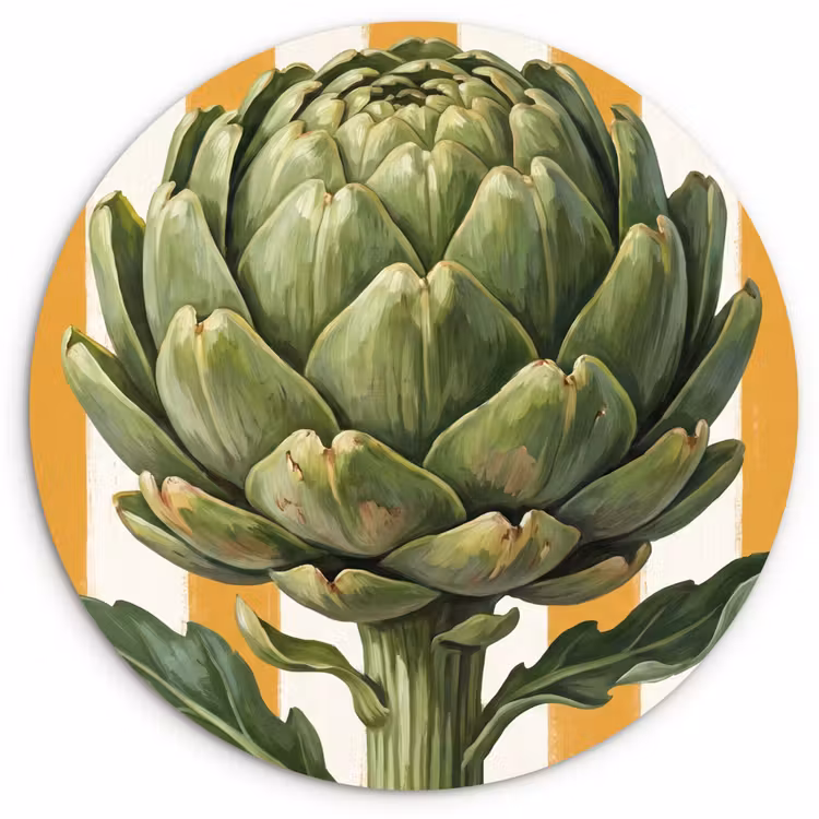 round wall art - Artichoke - Modern - Vegetable - Artisjok - Modern - Groente Wandcirkel kunststof plaat 5mm dik klein