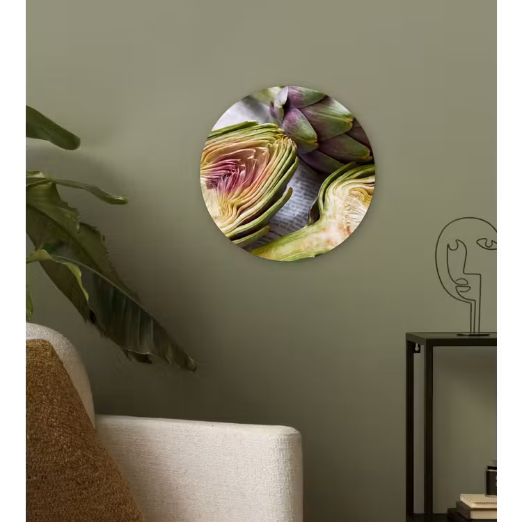 round wall art - Artichoke - Sliced - Food - Artisjok - Doorgesneden - Eten Wandcirkel kunststof plaat 5mm dik klein