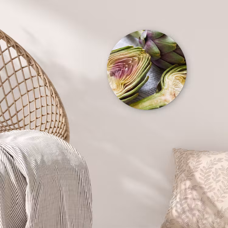 round wall art - Artichoke - Sliced - Food - Artisjok - Doorgesneden - Eten Wandcirkel kunststof plaat 5mm dik klein