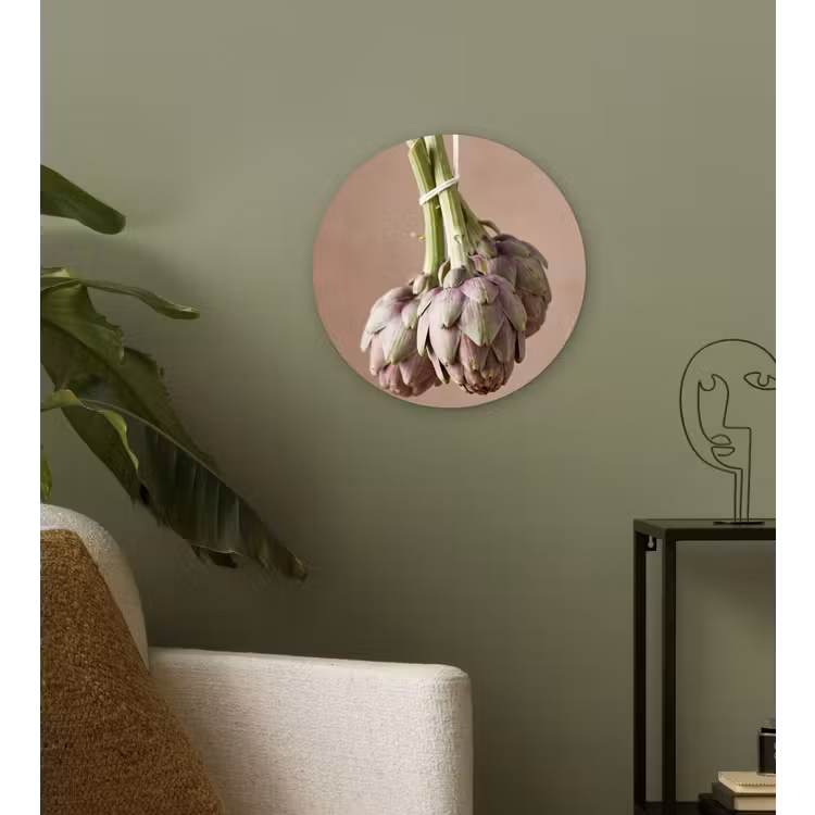 round wall art - Artichokes - Hanging - Vegetables - Artisjokken - Hangend - Groenten Wandcirkel kunststof plaat 5mm dik klein