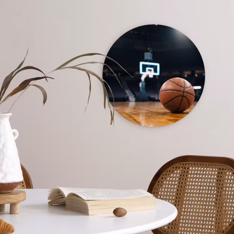 Basketbal - Arena - Sport Wandcirkel kunststof plaat 5mm dik klein -sfeer4