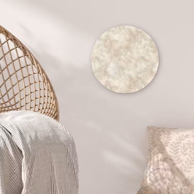 Beige - Reliëfstructuur - Natuursteen Wandcirkel kunststof plaat 5mm dik klein 188 -sfeer5