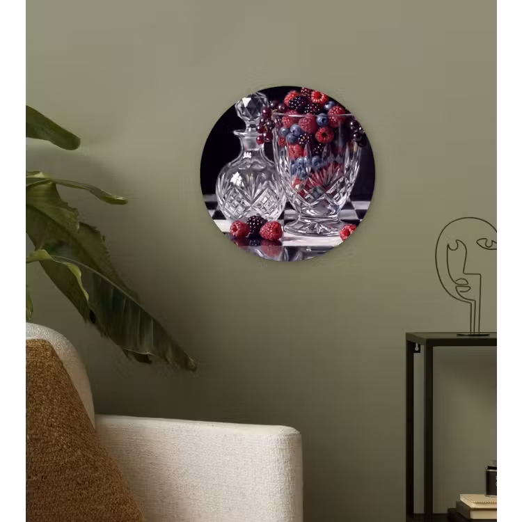 round wall art - Berries - Crystal - Still Life - Bessen - Kristal - Stilleven Wandcirkel kunststof plaat 5mm dik klein