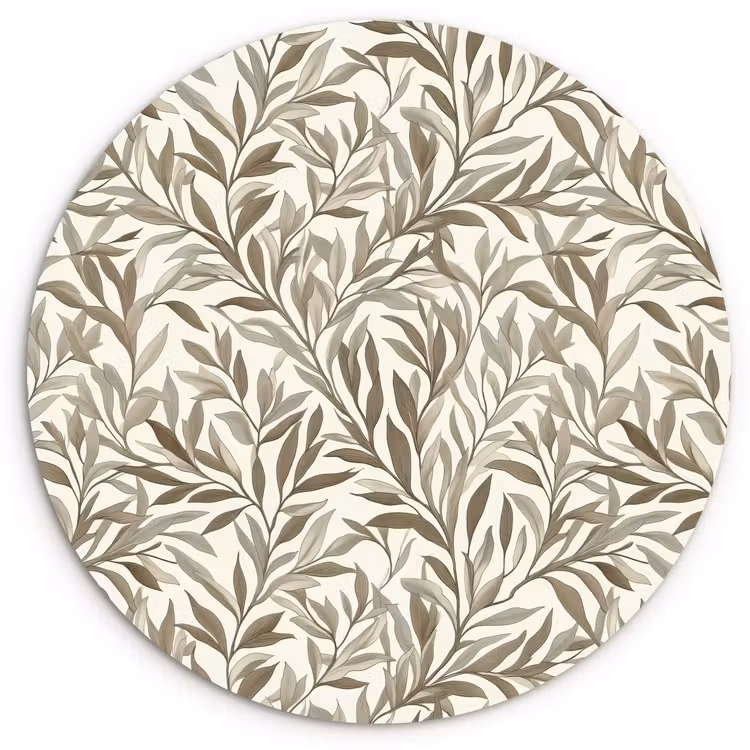 Takken - Botanisch - Taupe Wandcirkel kunststof plaat 5mm dik klein 188 -3d