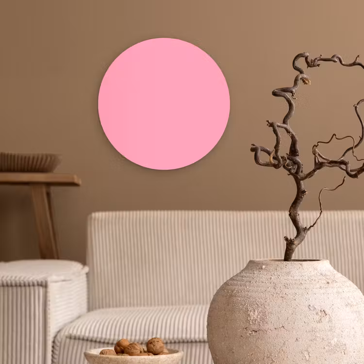 Bubblegum - Pink - Roze Wandcirkel kunststof plaat 5mm dik klein 188 -sfeer1