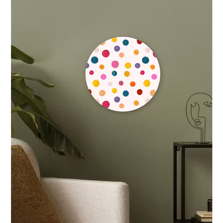 Cirkels - Speels - Kleurrijk Wandcirkel kunststof plaat 5mm dik klein 188 -sfeer3